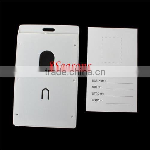 White Vertical Polyvinylchlorid ID Cards Badges Holders 10.9cm x6.7cm