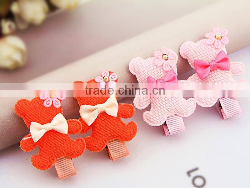 2015 fashion ,beautiful and cute ribbon hair clip , flower hair clip for kids