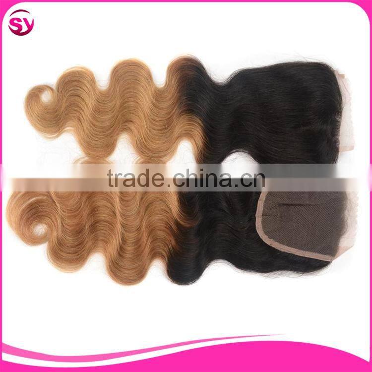 Alibaba Cheap Lace Closure Body Wave Brazilian Ombre Blonde Hair Closure Piece