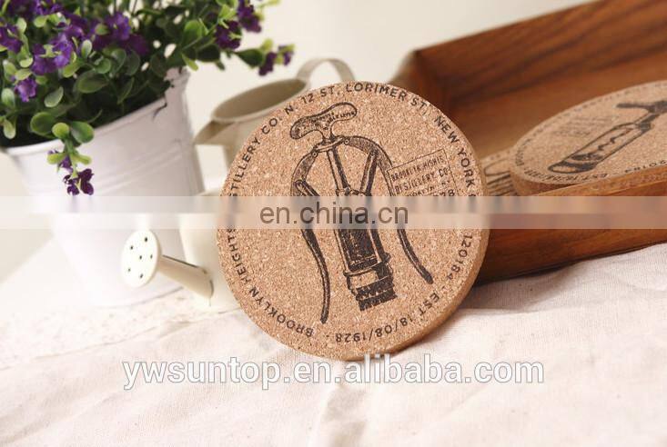 Bottle Opener Pattern Cork Coaster wooden craft Home Decorations 3styles