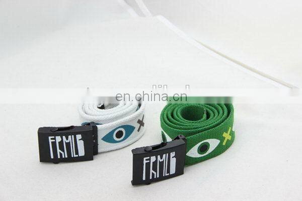 Canvas Belt With Full Printing Locking Belt Buckle