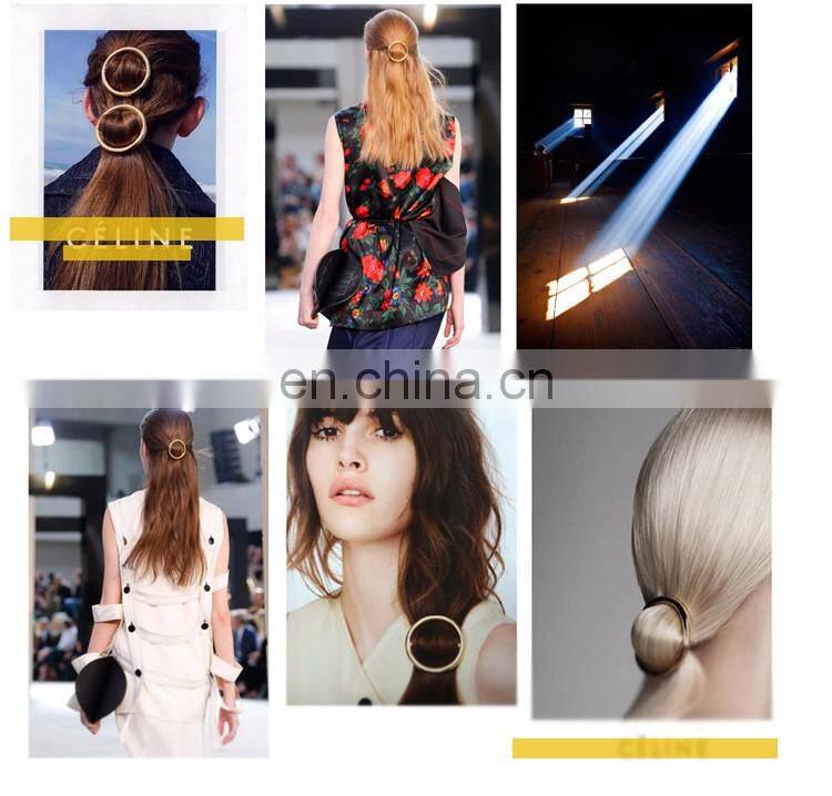 2017 y i Wu Chinese supplier latest round metal fashion hair pin accessories for girls