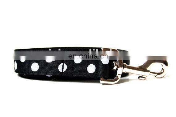 New arrivel black polka dot nylon dog leash