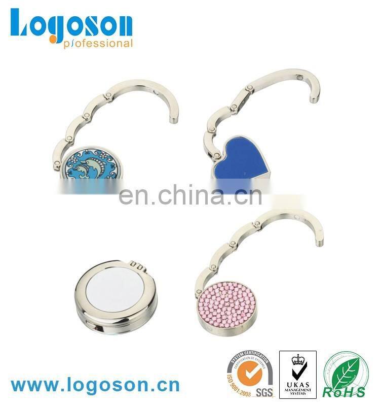 High quality round bag hook with rhinestone 2017