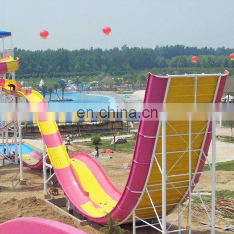 Fiberglass Water Slide 11-18M Platform Height With Swimming Pool Water Park Equipment