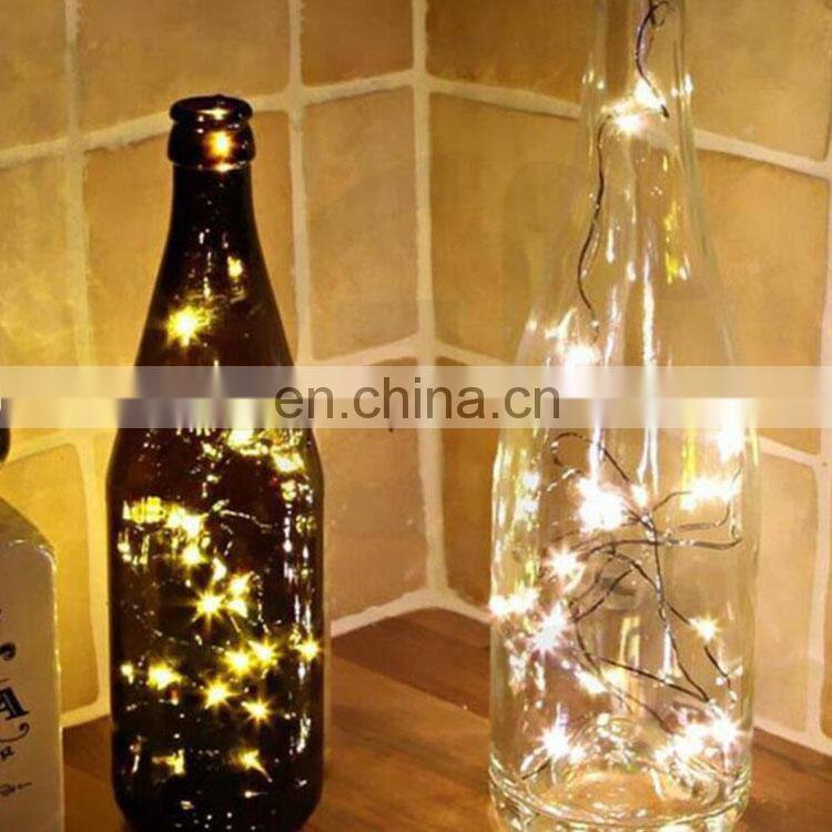 Wine bottle battery operated led string lights for decoration