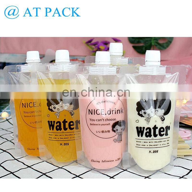 Plastic Custom Liquid Fruit Juice Drink Pout Pouch Packaging Plastic Spout Pouch Bag For Liquid