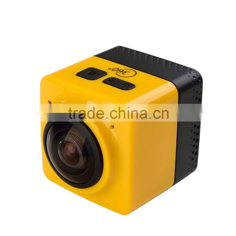2016 Newest Panorama Action Camera 360x190 Degree with WiFi for Android IOS APP Preview & Playback - Cube 360