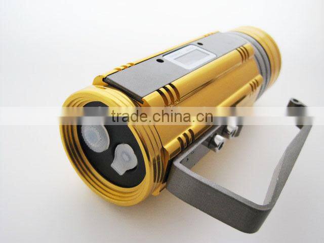 3 led 10W portable rechargeable searchlight with LCD