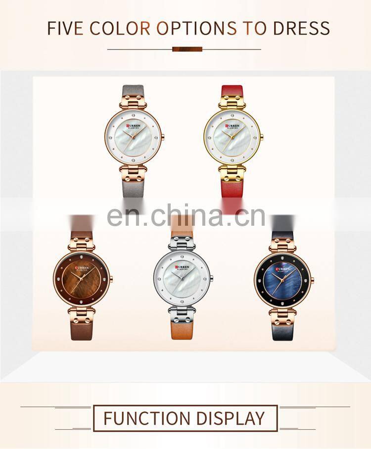 CURREN 9056 Charm Quartz Leather Strap Casual Elegant Ladies Bracelet Hand Watch Online