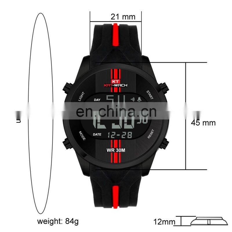 2019 KAT-WACH 716 Men's Fashion&Casual Watch Digital Movement Multi-Function Sport Watches