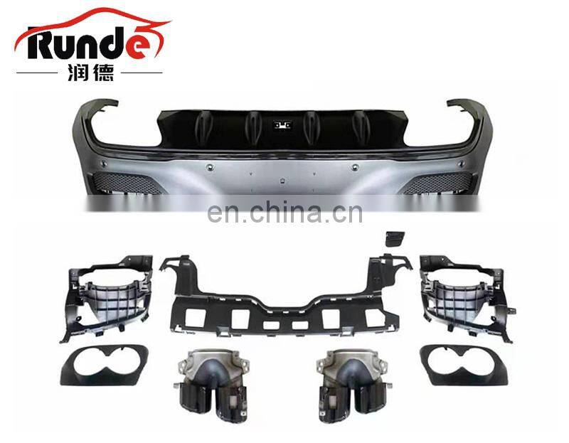 Runde PP Material Body Parts Rear Lip Exhaust For Mercedes-Benz GLE 54 400 Coupe Modified AMG Style rear lip exhaust