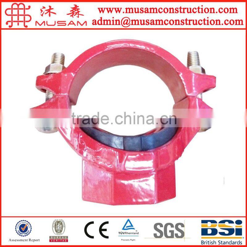 FM Approved Grooved Fitting ductile iron cast Threaded Mechanical Tee