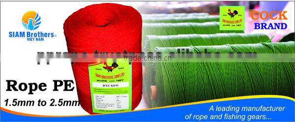 Color twisted PE rope diameter 1.5 MM - 20 MM