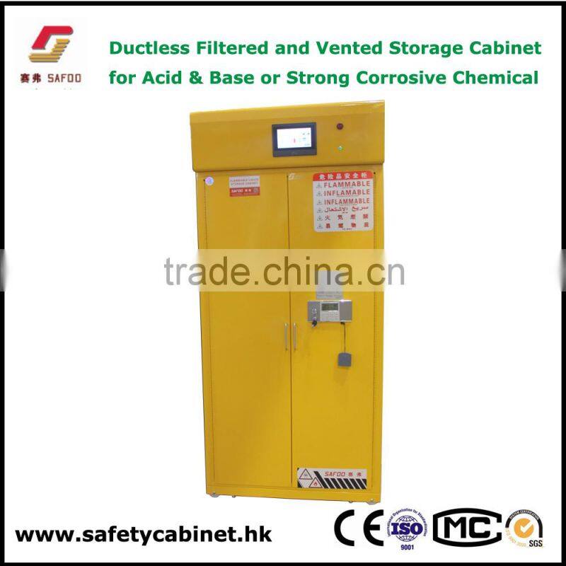 Non ducted filtered and vented safety storage Cabinet with activated carbon filters for inflammable chemicals