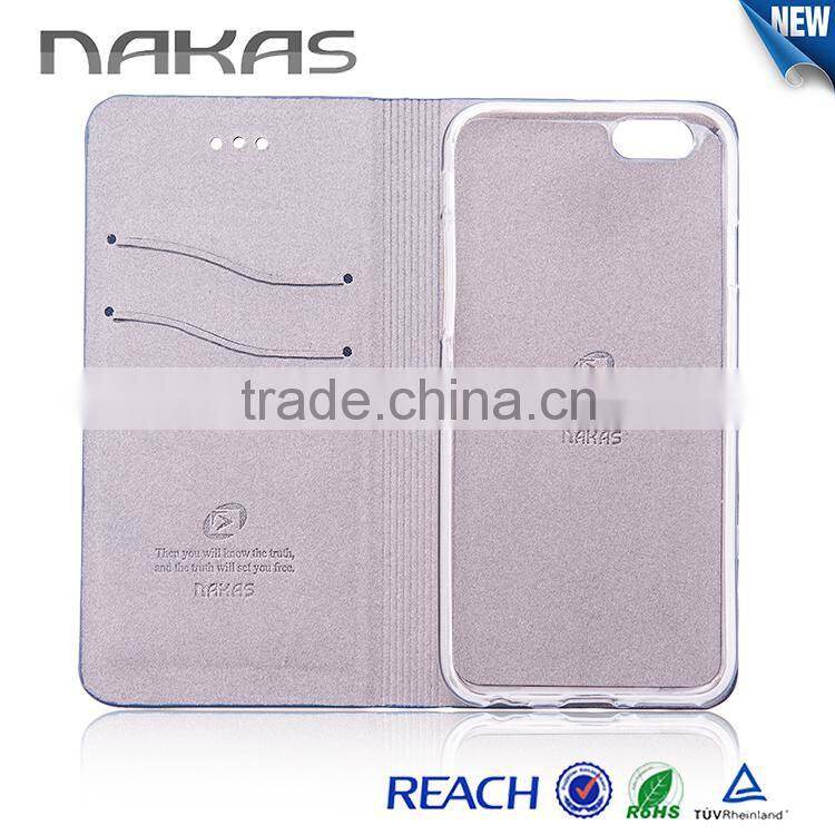 3D pattern wallet case style PU leather smartphone case for iphone 6