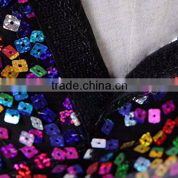 2016 Wholesale colorful Kids Girls Jazz Dance performance Costume fashion sequined Children Performance ballroom dancing dresses