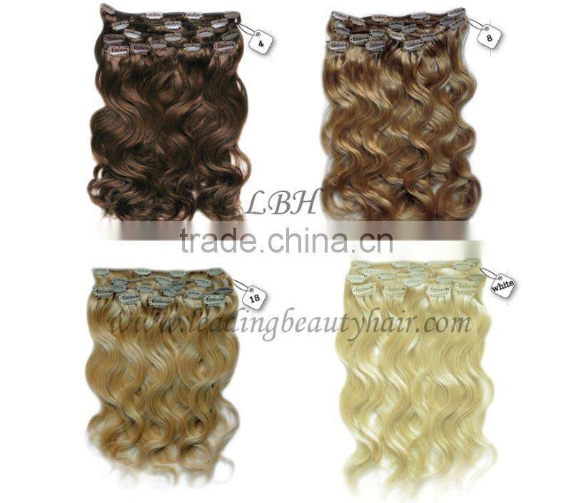 Remy cuticle 100% human hair Clip in hair extensions