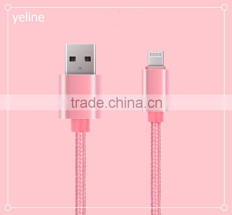 2 sided usb one plug weave data cable for OPPO R9/N1/A53
