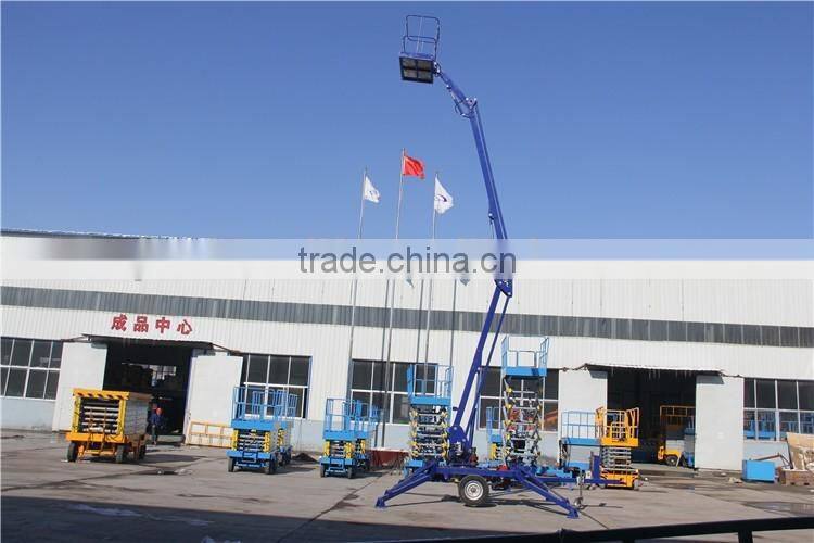 Movable 20m hydraulic cherry picker articulated boom lift
