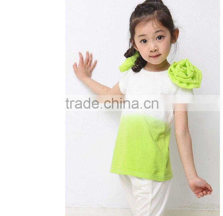 B2W2 kids casual sets, big children sport suits, girl flower suits