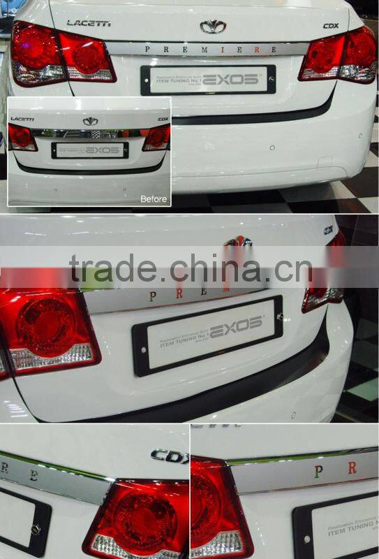 Chevrolet Cruze Trunk Garnish Wrapping Sticker (Black, silver)