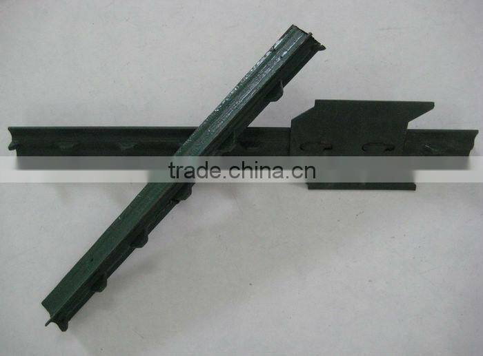 green painted farm fencing used t bar fence post