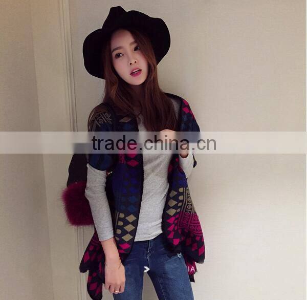 Winter Warm Fashion Ladies Cashmere Tartan Shawl Scarf Manufacturer