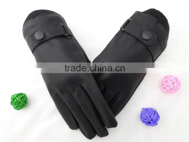 Compact men's leather gloves, fall and winter warm fashion line cycling gloves, Cold Weather Gloves