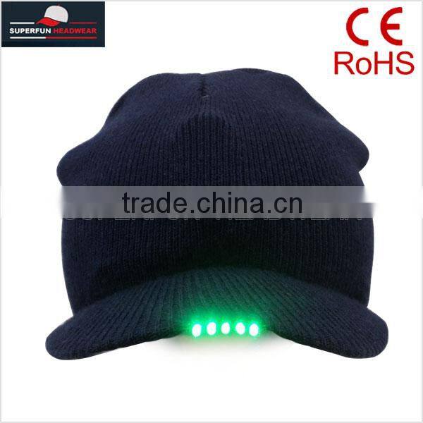 promotional popular LED cap knit cap