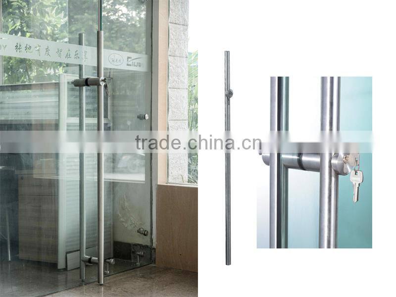 High degree H shape stainless steel glass sliding door handle lock