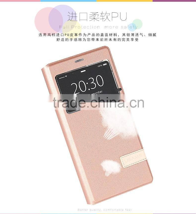 USAMS MUGE Series For XIAOMI 5 Flip PU Leather With Window Back Cover Case MT-5313