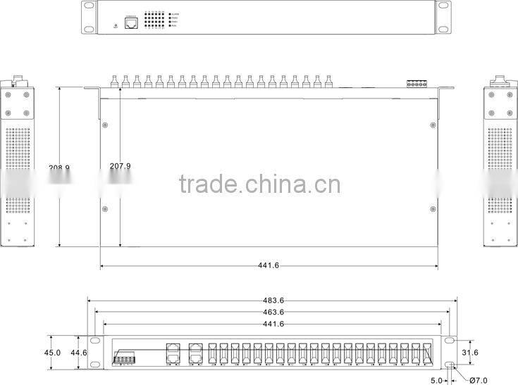 24-port Rack Mounted Industrial Ethernet Fiber Optic Switch