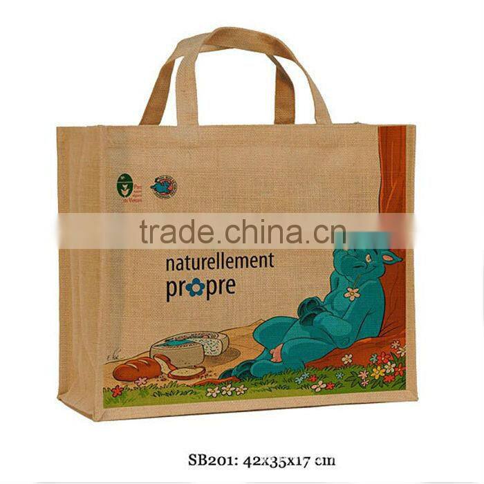 Fashion eco-friendly high jute hessian bag