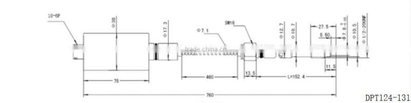 High temperature liquid measurement melt pressure sensor
