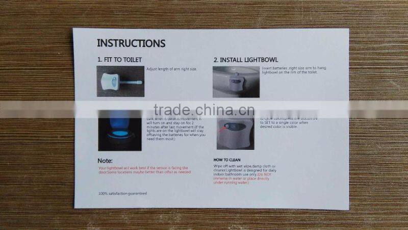 2016 Hight quality sensor led night light Toilet light