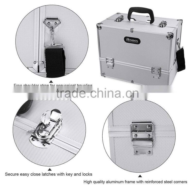 Homdox Home Cosmetic Organizer Case Jewelry Box Lockable Makeup Box OS004506