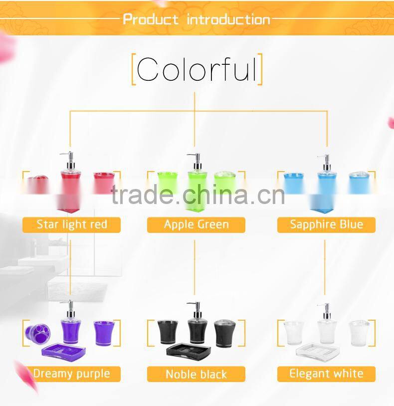 Fashion double wall transparent resin bathroom set