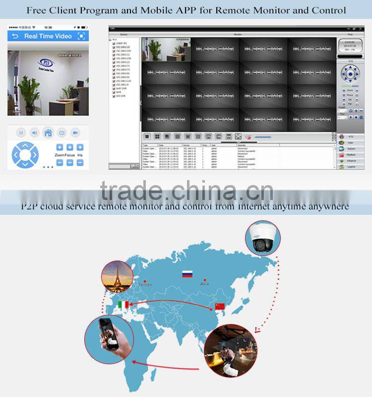 RS485 30M IR CMOS 2MP indoor IP65 icloud wireless surveillance ip ptz security camera