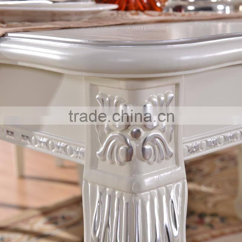 Foshan luxury modern wood 8 seater long narrow dining table and chairs