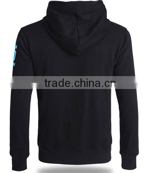Men 's plain dyed cotton fleece lightweight hooded sweatshirt
