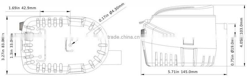 Singflo 12V/24V automatic bilge water pump 750gph/1100gph with float switch