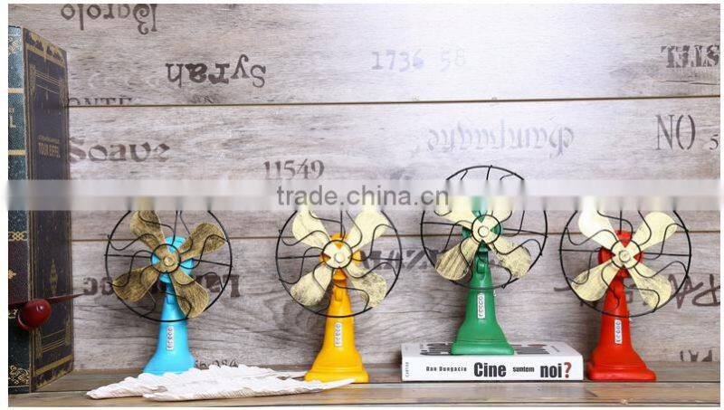 4 colors Retro hand painting resin antique fan for home decor