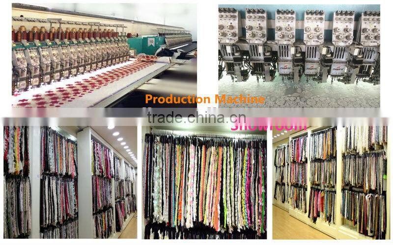 2014 Newest design red flowers embroidery design with PU sequin