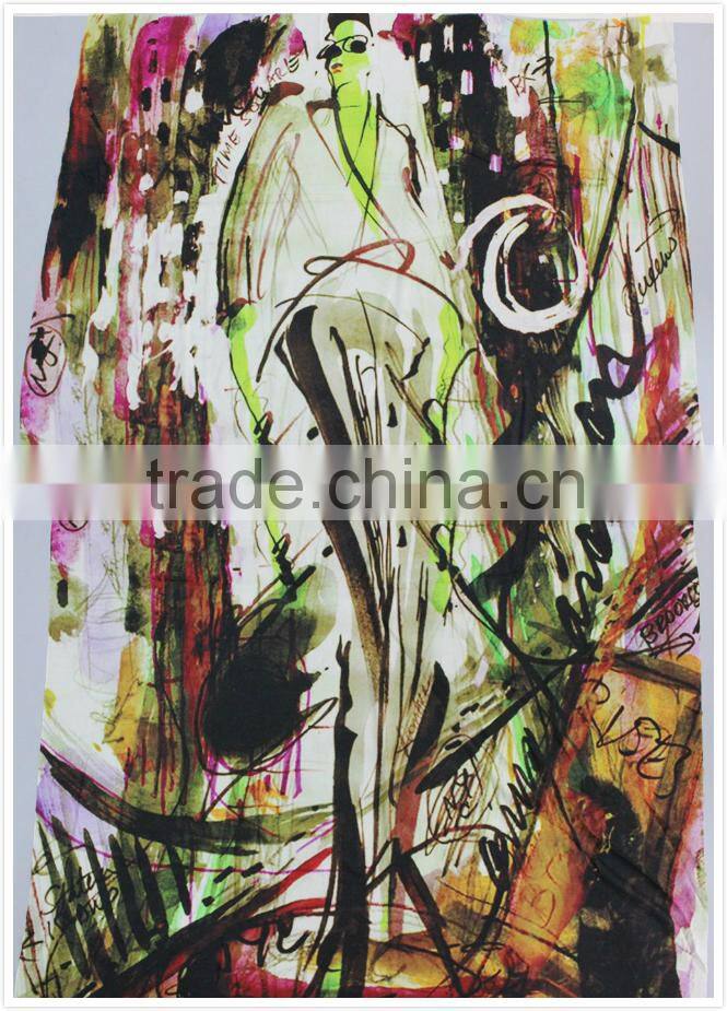 fashion multicolor 100% wool pashmina scarf