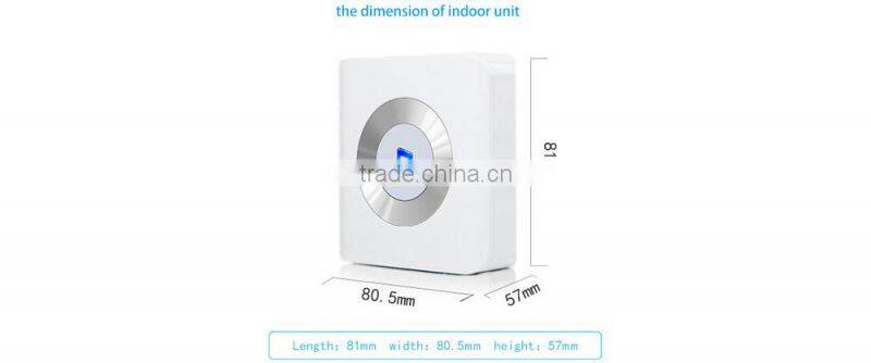 Support wireless indoor doorbell 720P WIFI doorbell camera with night vision and Free Smartphone APP