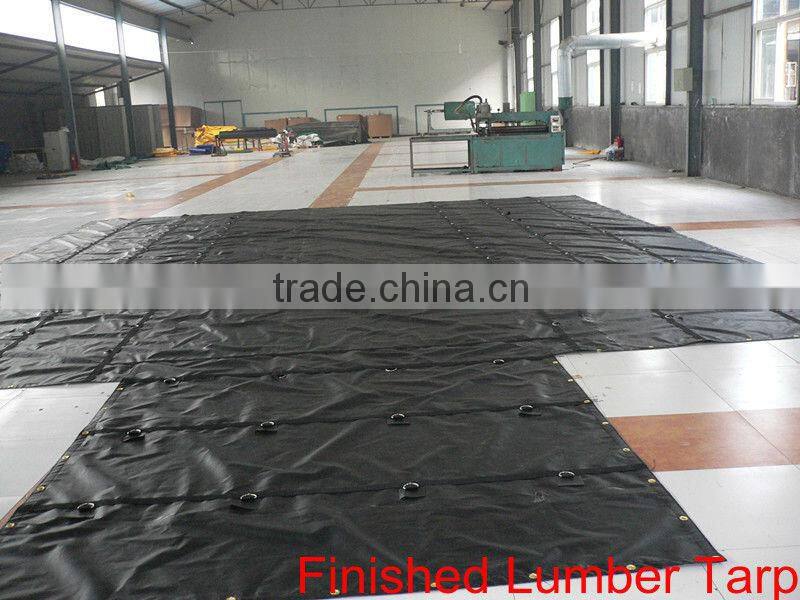18 oz Black Vinyl Coated Polyester Lumber Tarps