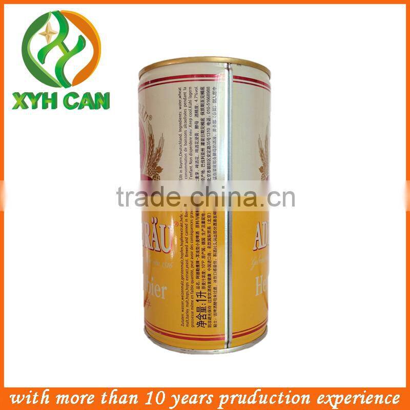 empty round beverage tall round tin can
