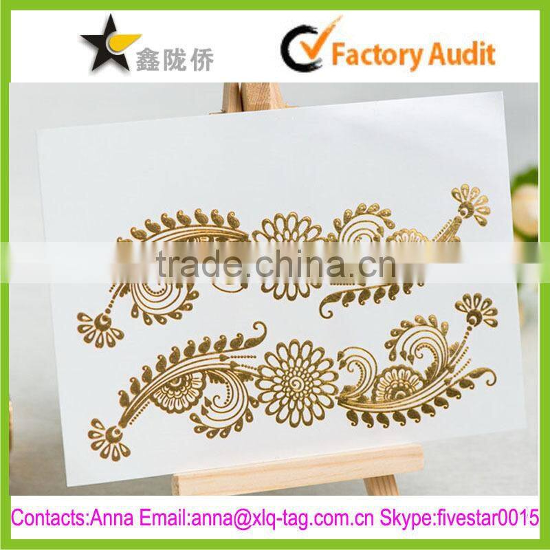 2015 Best price professional custom gold tattoo sticker