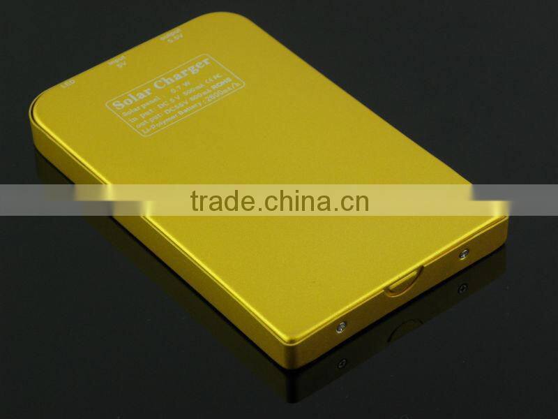 Mobile Accessories 2600mAh Solar Charger Power Bank Battery Charger For Mobile Phone/Digital Camera/ PC/MP3